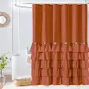 Cortina de Ducha de Encaje Lolita Amazon Estilo Americano Patchwork Cortina Divisoria de Baño Cortina de Ducha Hecha a Mano No Requiere Taladro