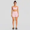 Conjunto de roupa fitness transfronteiriço, com um design traseiro estiloso, um top esportivo de gola halter e calças de yoga de secagem rápida, adequado para corrida ao ar livre, ciclismo e Pilates.