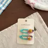 Pinza para el pelo de Color Block con Lazo Niannian de Principios de Primavera, Lindo Clip de Pato de Peluche tipo Pinza de Cocodrilo, Pequeño Clip de Encaje Bordado