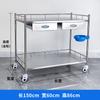 Mesa de armazenamento cirúrgico para instrumentos médicos de aço inoxidável, rack de armazenamento hospitalar, mesa cirúrgica alongada, carrinho de camada dupla
