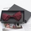 Ceremonia de Boda de Ocho Caracteres Novio de la Boda Padrino Color Vino Tinto Lazo Británico Color Sólido Pajarita para Hombre Vestido Formal