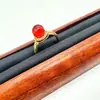 Anillo de Ágata Roja Natural para Mujer con Tamaño Ajustable, Cuenta de la Fortuna, Joyería del Año Zodiacal, Moda al por Mayor 8171