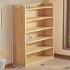 Estante de livros de madeira maciça, estante simples de piso para a sala de estar, prateleira de armazenamento para estudantes, armário de armazenamento multicamadas para quartos de crianças e quartos