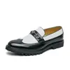 Zapatos de Cuero Brogue Tallados para Hombre, Estilo Coreano, Adecuados para el Trabajo, Boda, con Aumento Oculto de Altura, Formal de Negocios, Bloqueo de Color, Zapatos Casuales para Traje para Hombre