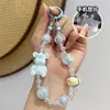 Corrente para Pendurar Celular de Urso Acrílico Desenho Animado Atacado Pingente de Bolsa Feminina Bonito Moda Corrente para Celular DIY com Contas Galvanoplastia