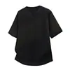 Nova Camiseta de Malha Masculina de Manga Curta com Decote V Cor Sólida Estilo Old Money 2026 Verão com Toque de Luxo, Caimento Solto, Blusa Tendência Plus Size