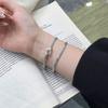 Pulsera de Encaje Estilo Coreano de Plata de Ley S925 para Mujer, Diseño de Nicho con un Toque de Lujo, Broche de Moda Ins, Venta al por Mayor de Una Pieza
