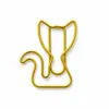 Clips para papel de gatito creativos, clips marcapáginas de alambre de metal de colores únicos, papelería de oficina con forma de animal de dibujos animados, en stock para venta al por mayor