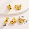 Novo Estilo Chinês Banhado a Cobre Ouro Real Contas de Gota de Óleo Espaçador Pingente Geométrico Dourado Antigo Pulseira Charme Acessórios de Joias DIY