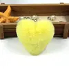 Chaveiro de Bola de Pelo de Coelho Sintético Atacado Acessórios para Bolsa DIY Pingente de Coração Decoração de Suéter Fábrica de Bolas de Pelo de Coração