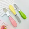 Cuchillo para Mantequilla, Rascador de Queso, Cuchillo para Crema de Acero Inoxidable 304 con Mango de Cerámica, Color Caramelo
