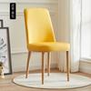 Silla de respaldo minimalista moderna, taburete nórdico para comedor, dormitorio, escritorio, hotel, silla de cuero con respaldo de hierro, taburete