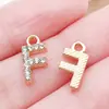 Kc Ponto Dourado Diamante 26 Letras Inglesas Liga de Zinco Pingente DIY Brincos Artesanais Pulseira Colar Acessórios de Joia