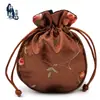 Bolsa de Cetim Arredondada para Puxar Frutas 11*13 Bolsa para Joias Bolsa para Brincadeiras Culturais Alça de Corda para Contas de Buda Bolsa de Armazenamento