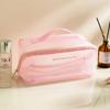 Grande capacidade malha saco cosmético transparente simples saco de lavagem cosméticos saco de armazenamento de viagem saco de lavagem pode ser personalizado LOGO
