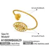 Colección de Anillos Abiertos Ajustables con Incrustaciones de Circonia Estilo Fino Elemento Marino Acero Inoxidable Oro de 18 Quilates Joyería Europea y Americana para Mujeres