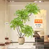 Nantian Bambú Estilo Lujo Ligero Árbol Artificial Decoración Interior Sala de Estar Adornos de Pie Paisajismo Planta Verde Biónica Flor de Seda en Maceta Otros
