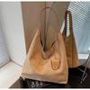 Bolsa de Couro Camurça Transfronteiriça para Mulheres, Grande Capacidade, Nova Versátil para Outono e Inverno 2026, Bolsa Mãe e Filha, Bolsa Dumpling para o Dia a Dia