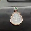 Venta Directa de Fábrica colgante de calcedonia color hielo al por mayor calcedonia oro rosa 925 incrustado accesorios para collar Buda de Hielo Blanco