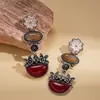 Pendientes Europeos y Americanos Transfronterizos de Borla de Pedrería y Perlas, Pendientes de Lujo Ligero de Gama Alta, Estilo Vintage, Accesorios de Oreja Retro Únicos y Elegantes