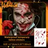 Combinação de Adesivo de Tatuagem com Elementos de Terror de Halloween Transfronteiriço Maquiagem Divertida Estilo Atmosfera Cos Halloween Horror