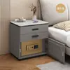 Nueva mesita de noche inteligente antirrobo para dormitorio, no requiere instalación, mueble de noche de madera maciza para uso doméstico, gabinete de almacenamiento multifuncional, seguro