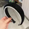 Diadema de malla de perlas elegante y sofisticada con un toque de alta gama, diadema de ala ancha exquisita y elegante, accesorio de moda para el cabello