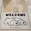 Bienvenido a casa en la puerta de entrada Serie Cachorros Alfombra Anillo de Seda Felpudo para Entrada Felpudo Raspador de Tierra Protege Eficazmente el Suelo