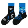 Calcetines originales de moda infantil AB color asimétrico dibujos animados longitud media otoño e invierno caramelos lindos calcetines de algodón para niños y niñas