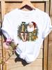 Feliz Navidad Año Nuevo Vacaciones Camiseta Gráfica Moda Cuello Redondo