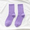 Calcetines Deportivos de Color Sólido de Moda para Mujer para Primavera y Otoño, Calcetines Finos de Tubo Medio Estilo Coreano Fluorescentes, Calcetines de Algodón Negros Versátiles Hip-Hop Callejero para Mujer