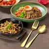 Juego de Cubiertos de Acero Inoxidable Transfronterizo: Cuchara para servir, Cuchara de buffet, Tenedor, Cuchara para ensalada, Tenedor, Espátula de cabeza cuadrada, Juego de cucharón para sopa