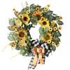 Guirlanda de Girassol Artificial com Laço para Porta - Decoração de Pendurar (Importado da Amazon)