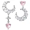 Pendientes de Llamada de Sueño Luna Corazón para Mujer ins Lujo Ligero Diseño Avanzado Nicho Venta al por Mayor Pendientes de Estrella Luna Regalo Tanabata 22 Nuevo