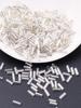 2x Contas de tubo de vidro preenchido com prata de 4mm artesanato joias contas de arroz DIY manual acessórios contas soltas material para contas