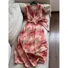 Vestido Estampado Falso de Dos Piezas Estilo Nuevo Verano 2026 con Cinturón de Lazo Adelgazante Largo para Mujer Al por Mayor H10Aq765