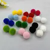 2,5cm Bola de Yangmei bola redonda de caxemira bola de pelúcia acessórios de vestuário feitos à mão diy acessórios para chapéu 60 peças