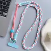 Cuerda Trenzada de Tres Hilos de Colores para Niñas, Correa Diagonal, Correa Ajustable Anti-Pérdida, Cuerda para Llavero, Cordón Grueso para Teléfono Móvil