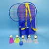 Raquete de Badminton para Crianças de 3 a 12 Anos Alunos do Ensino Fundamental Uso para Iniciantes Masculino Feminino Raquete Dupla Pequena Adulto Criança Conjunto de Duas Peças
