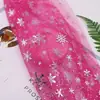 Tecido Base 36A com Flocos de Neve Prateados Malha Hexagonal Vestido da Moda Tecido de Malha da Moda Duas Cores Roupas Respiráveis Acessórios