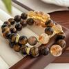 Pulseira Estilo Nacional Retrô Nicho Boutique Olho de Tigre Natural Citrino Atmosfera