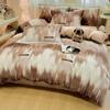Conjunto de Quatro Peças de Cama de Veludo Leite Espessado para Outono e Inverno Capa de Edredom de Veludo Coral Dupla Face Lençóis de Cama de Fleece de Flanela Conjunto de Três Peças