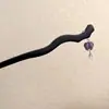 Estilo Nacional Madeira Elegante Grampo de Cabelo Estilo Antigo Grampo de Cabelo Hanfu Jardim de Osmanthus Gardênia Flor de Ameixa Disco Borboleta Acessório de Cabeça Franja Lateral