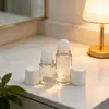 Qing Ele em estoque grande rolo bola garrafa frasco de contas óleo essencial garrafa bola interior plugue soprando garrafa tampa branca 30ml 50ml garrafa de vidro