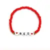 Cuentas de Letras Populares Ins Transfronterizas Fomentan Energía Positiva Palabras en Inglés Cuentas de Arroz Pulsera para Niños DIY Personalizada Al Por Mayor