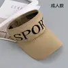 Boné de Baseball Tricô de Verão Chapéu de Sol para Esportes ao Ar Livre Proteção Solar Feminina Viseira Chapéu com Letras Casual Boné de Aba Reta Atacado