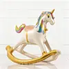 Globos de Papel de Aluminio con Forma de Carruaje de Caballos para Decoración de Fiesta de Cumpleaños, Arreglo Vintage Dorado y Blanco para Cumpleaños Infantil