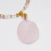 Collar colgante de zorro de nueve colas natural tridimensional de alta calidad para mujer flor de durazno cristal individual de nicho cadena para suéter de novias venta al por mayor