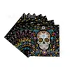 Suministros de Fiesta Vajilla de Dibujos Animados Desechable Tema Calavera de Halloween Fiesta Transfronteriza Platos de Papel Desechables