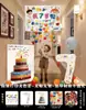 Decoración de Escena de Cumpleaños Lluvia de Globos para Cumpleaños Infantil Niño de 3 Años 2 Años Atmósfera de Ceremonia Tela Colgante para Niña Pequeña